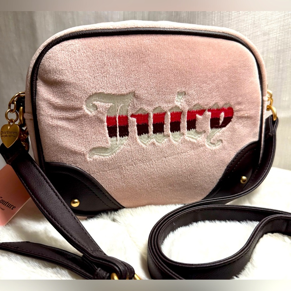 NEW Juicy Couture Fuzzy Pink Crossbody Bag